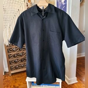 Murano Easy Care Black Short Sleeve Button Down Shirt
